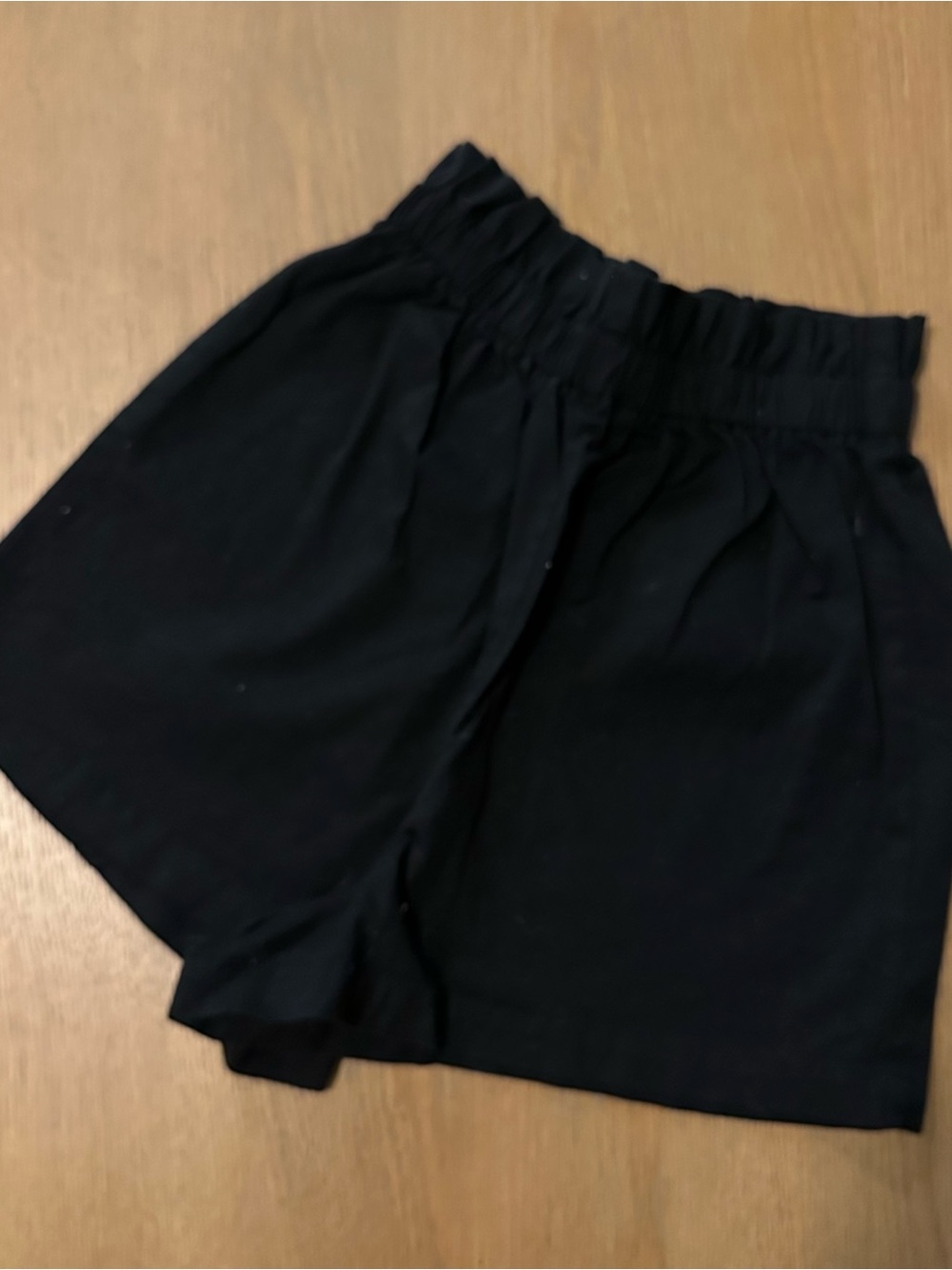 wild fable Black High-Waist Elastic Casual Shorts